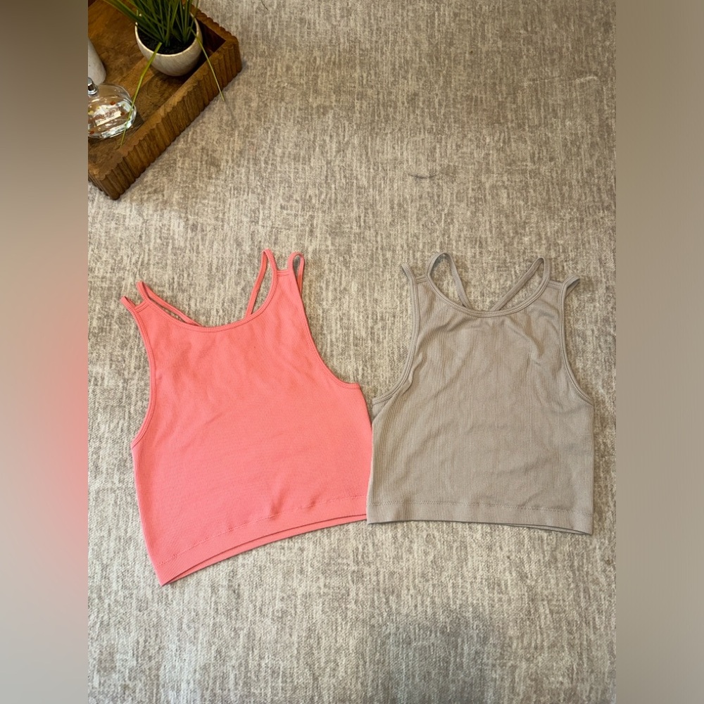 Pro fit pink & tan tank top bundle